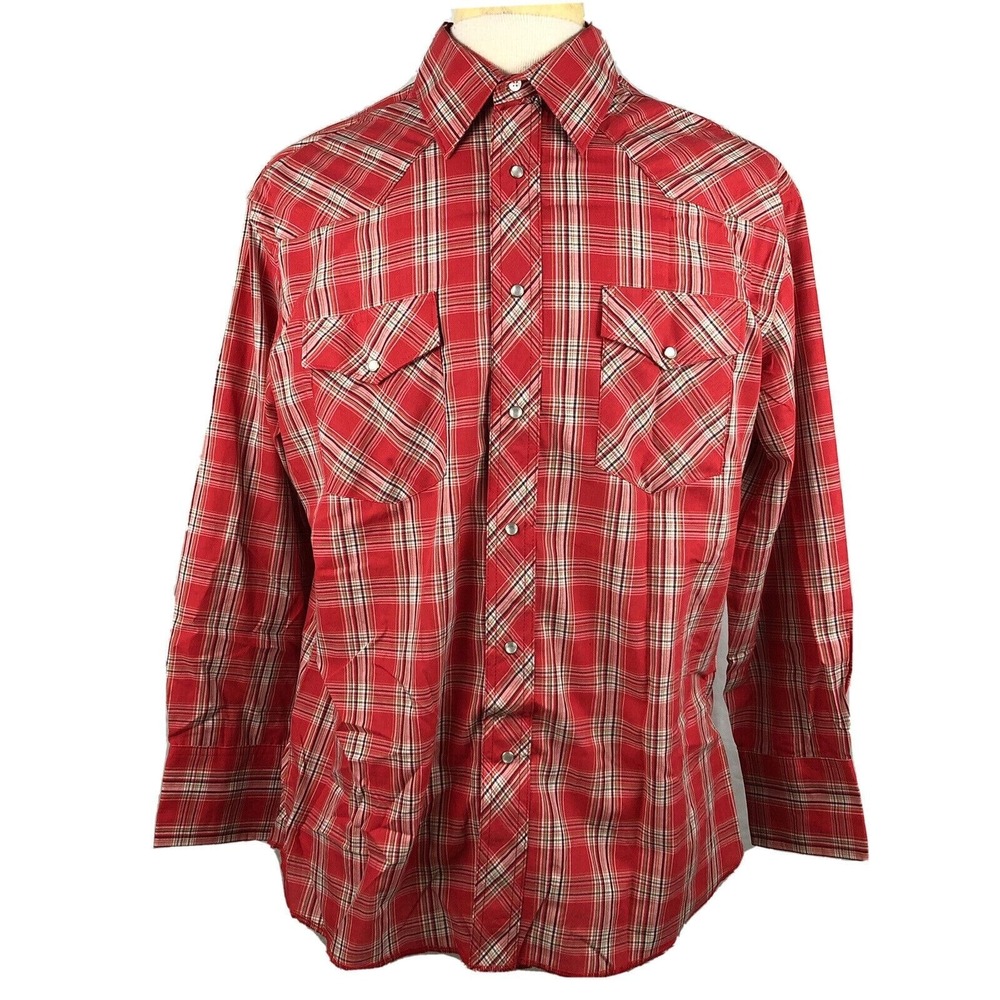 Wrangler Western Pearl Snap Cowboy Rodeo Shirt Men's XL Rodeo Farmer‎ Ranch
